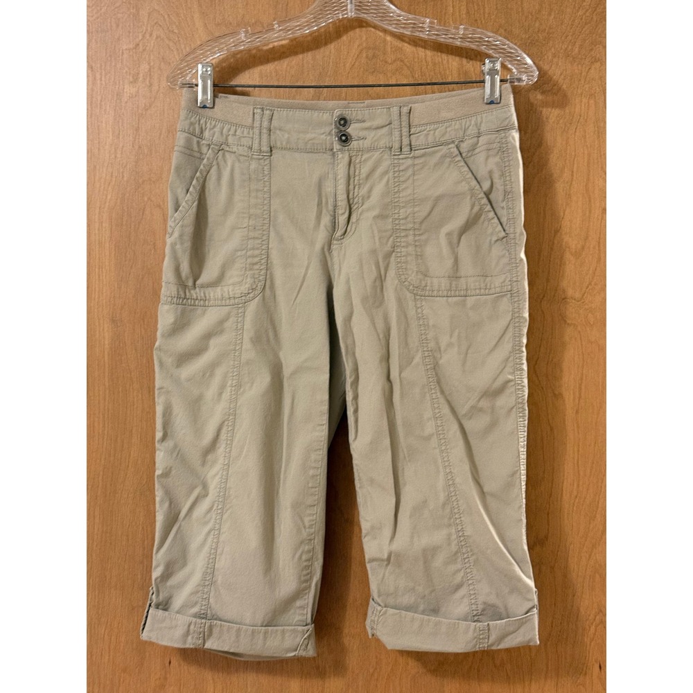 Alpine Design Khaki Capri Pants Womens Size 2 Tan Utility Hiking Crop Trousers - Picture 1 of 5